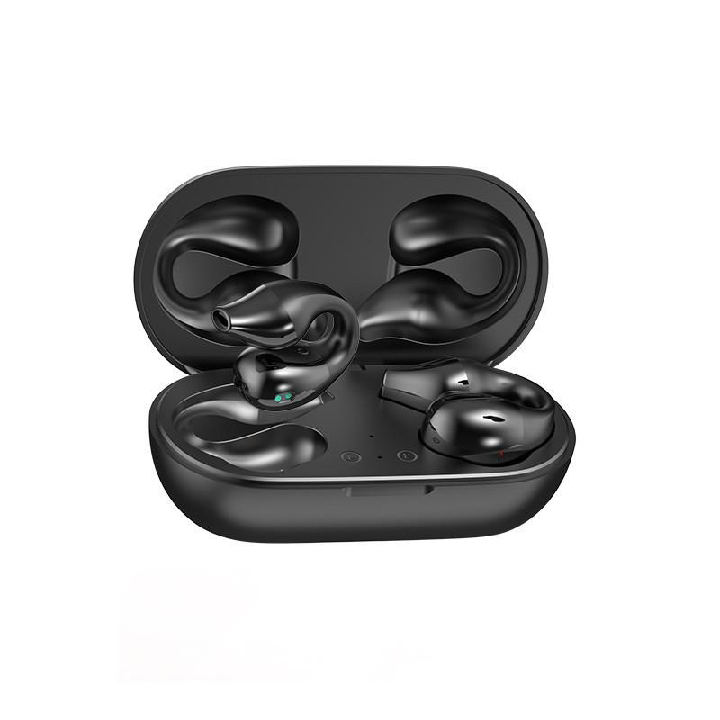 Ear Clip Bone Conduction Headphone Bluetooth-compatible 5.2 HIFI Wireless Earphone Touch Handsfree Sports Noise Cancelling Headset With Mic