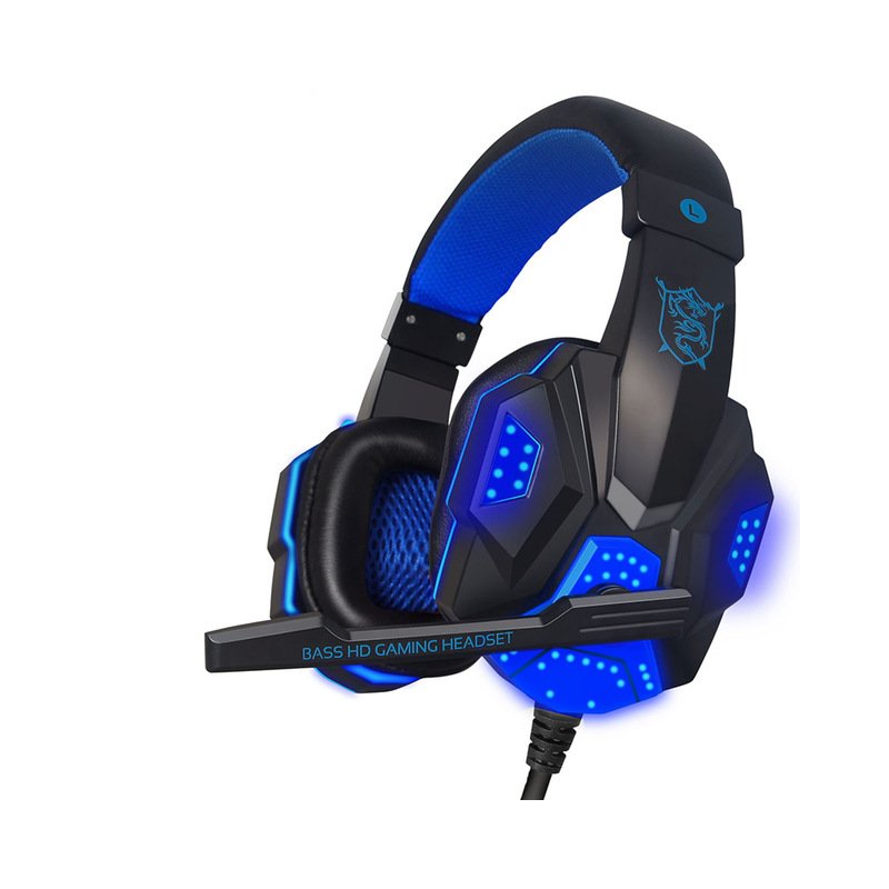 Wired Gaming Headset Headphone for PS4 Xbox One Nintend Switch iPad PC blue
