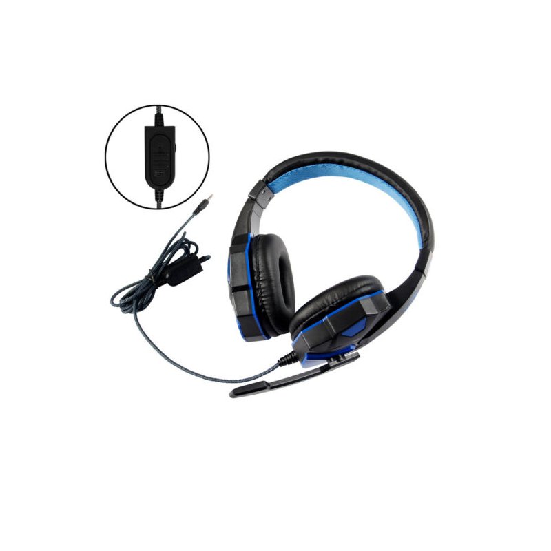 Wired Gaming Headset Headphone for PS4 Xbox One Nintend Switch iPad PC blue