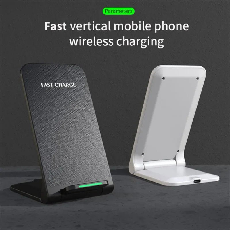 Wireless Charger Smart Phones Charging Base Safety Protection Folding Charging Stand Compatible For IPhone 15 14 13 12 Pro Max 11 White