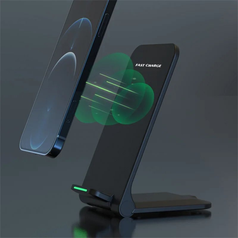Wireless Charger Smart Phones Charging Base Safety Protection Folding Charging Stand Compatible For IPhone 15 14 13 12 Pro Max 11 White