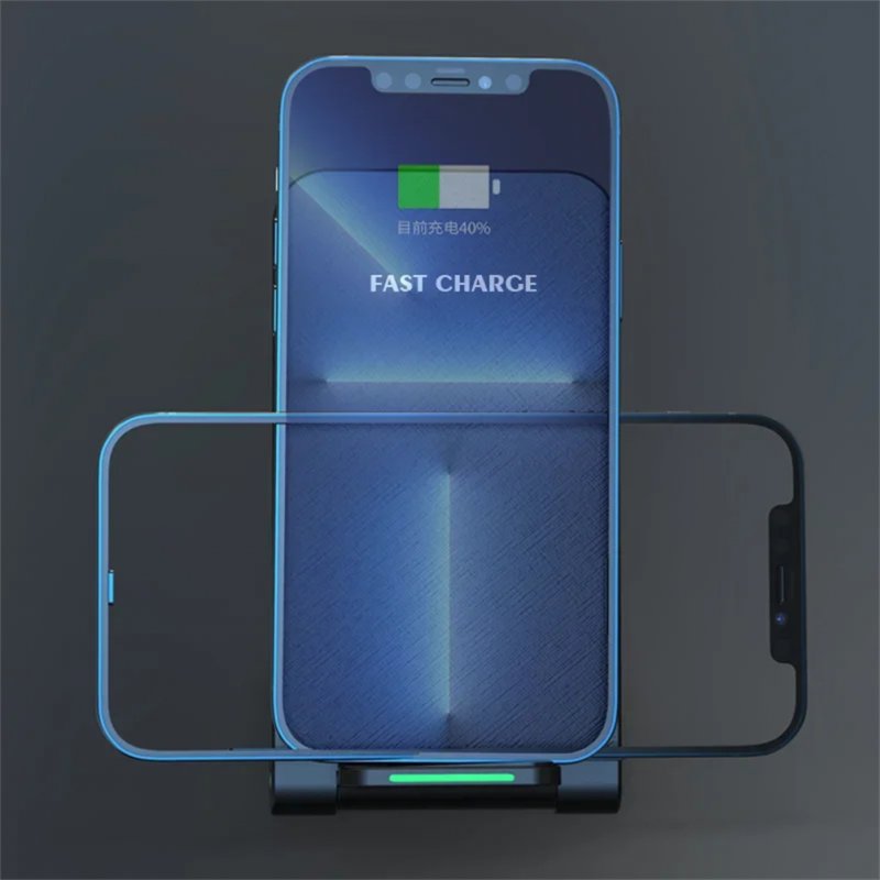 Wireless Charger Smart Phones Charging Base Safety Protection Folding Charging Stand Compatible For IPhone 15 14 13 12 Pro Max 11 White