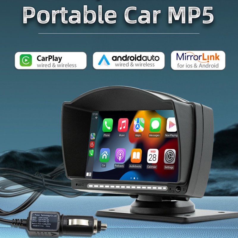 Car Radio MP5 Player Wireless Compatible for Android AUTO/IOS CarPlay 4.7 Inch IPS Screen V5.0 Hands-free Calling