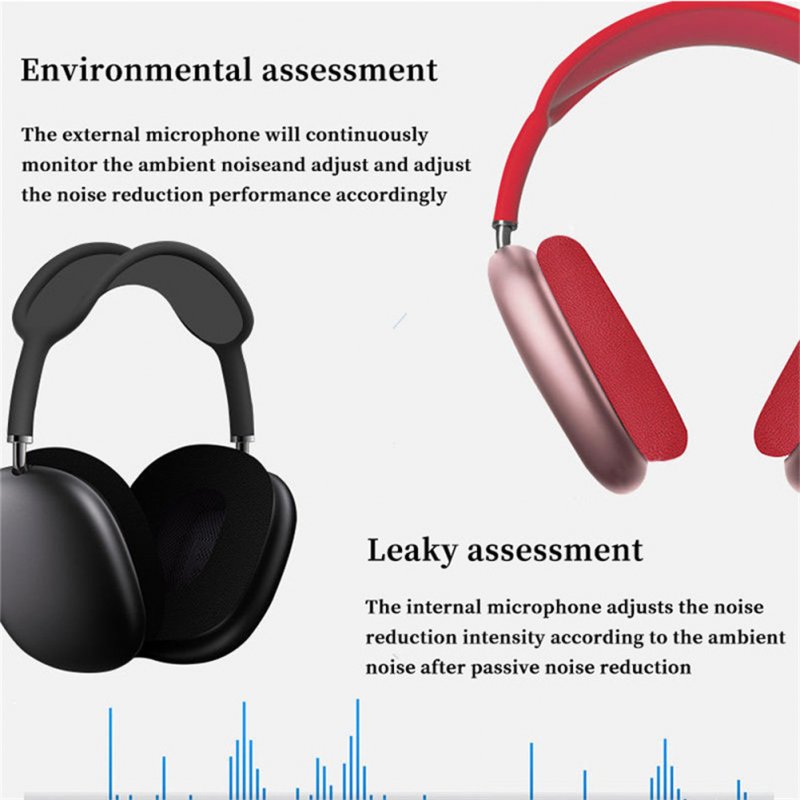 P9 Wireless Headset On-Ear Stereo Earphones Noise Cancelling Ear Buds With Mic For Cell Phone Computer Laptop Sports black