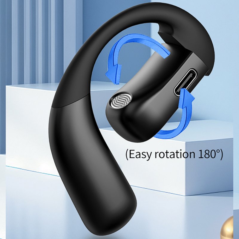 Wireless Earbuds Noise Canceling Open Ear Headset Air Conduction 180°Adjustable Earbuds with Battery Time 30 Hours Orange