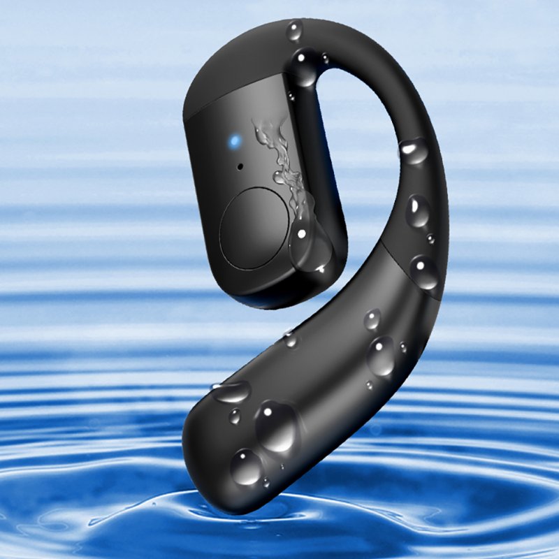 Wireless Earbuds Noise Canceling Open Ear Headset Air Conduction 180°Adjustable Earbuds with Battery Time 30 Hours Orange