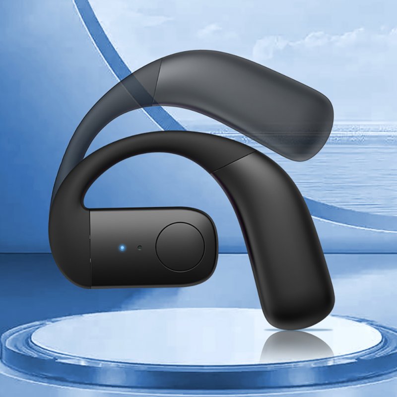 Wireless Earbuds Noise Canceling Open Ear Headset Air Conduction 180°Adjustable Earbuds with Battery Time 30 Hours Orange